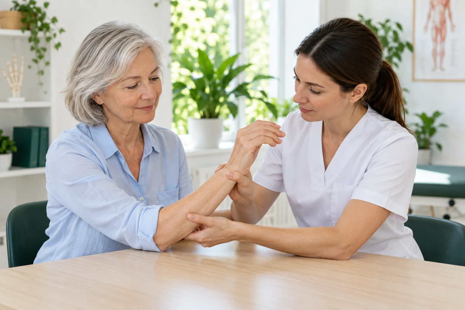 Mobilisation douce des articulations chez une personne âgée