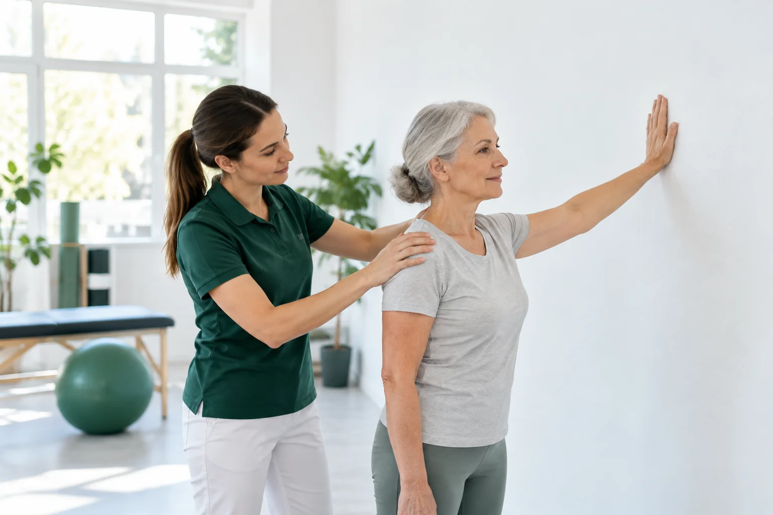 Mouvement doux guidé par un professionnel de la physiothérapie